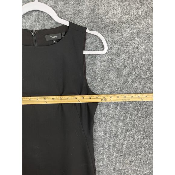 Theory Black Dress Women's Size 6 Pencil Sleeveless Work Wear Virgin Wool - Picture 4 of 12